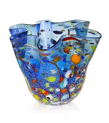 Harlequin Handkerchief Vase blue
