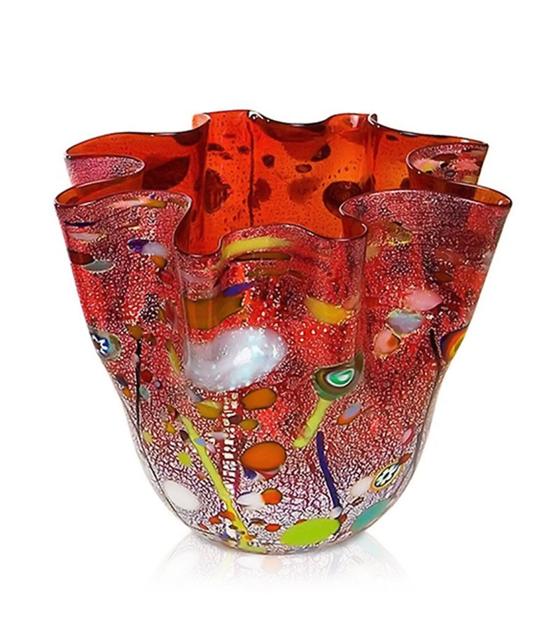 Harlequin Handkerchief Vase red