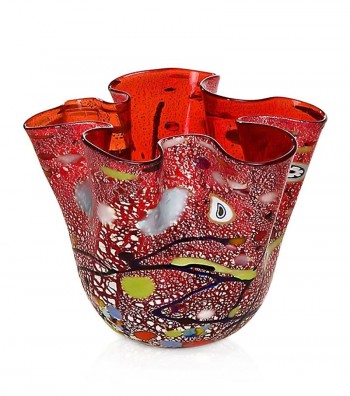 Harlequin Handkerchief Vase red
