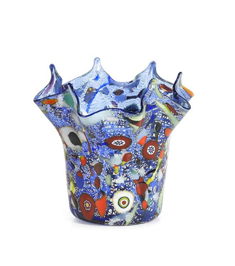 Harlequin Handkerchief Vase blue