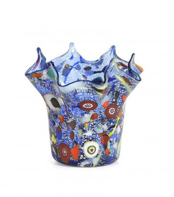 Harlequin Handkerchief Vase blue