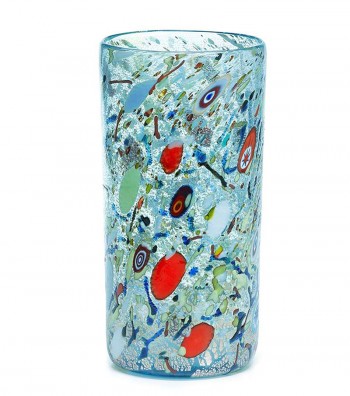 Cylindrical Harlequin Vase light blue