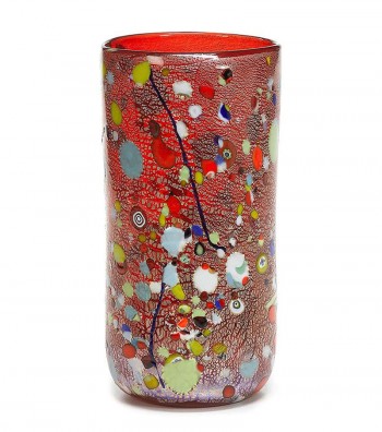 Cylindrical Harlequin Vase red