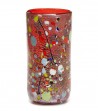 Cylindrical Harlequin Vase red