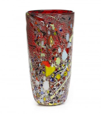 Conic Harlequin Vase red