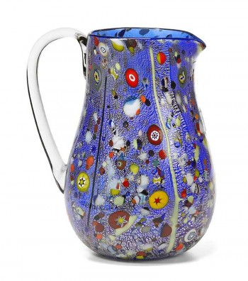 Round Harlequin Jug blue