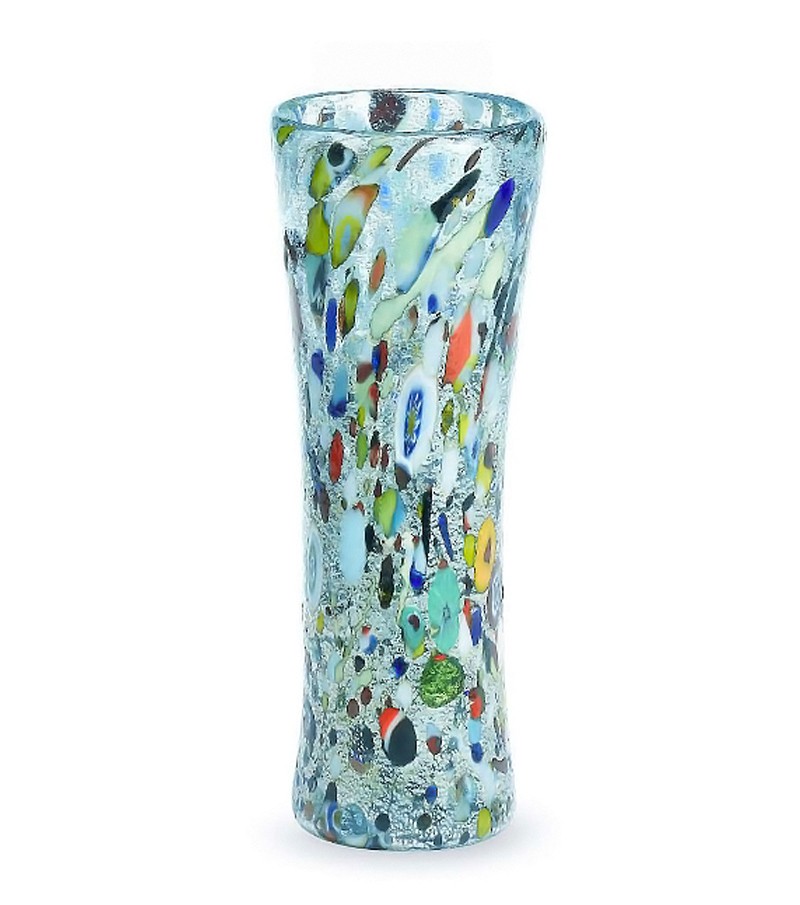 Harlequin Vase in murano glass light blue