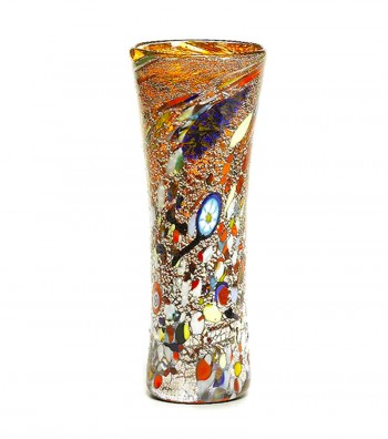 Harlequin Vase in murano glass yellow