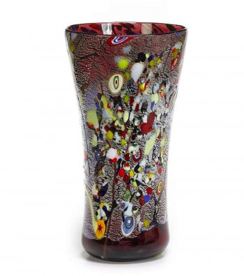 Harlequin Vase in Murano Glass violet