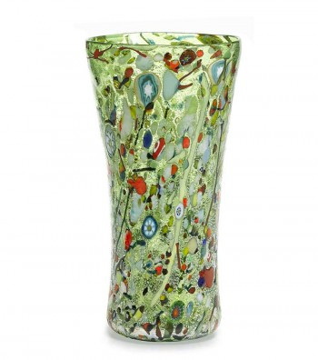 Harlequin Vase in Murano Glass verde