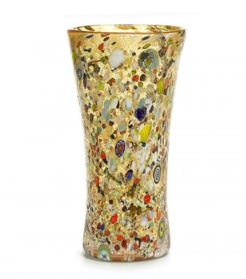 Harlequin Vase in Murano Glass yellow