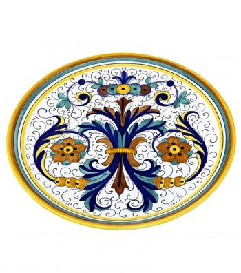 Round ceramic plate hand painted