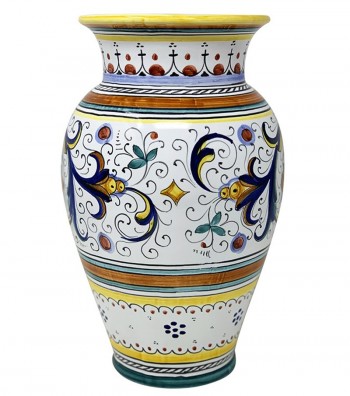 Vaso in ceramica dipinta a mano decoro Deruta