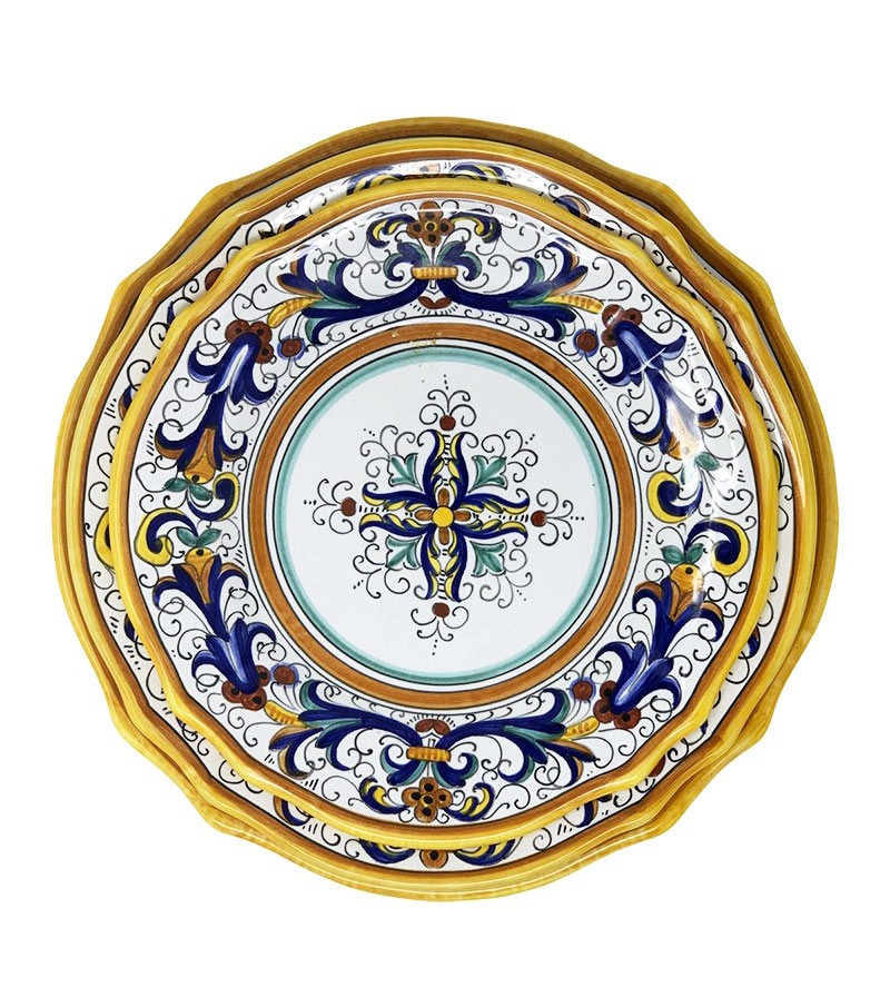 Ceramic dishes service hand painted deruta decor
