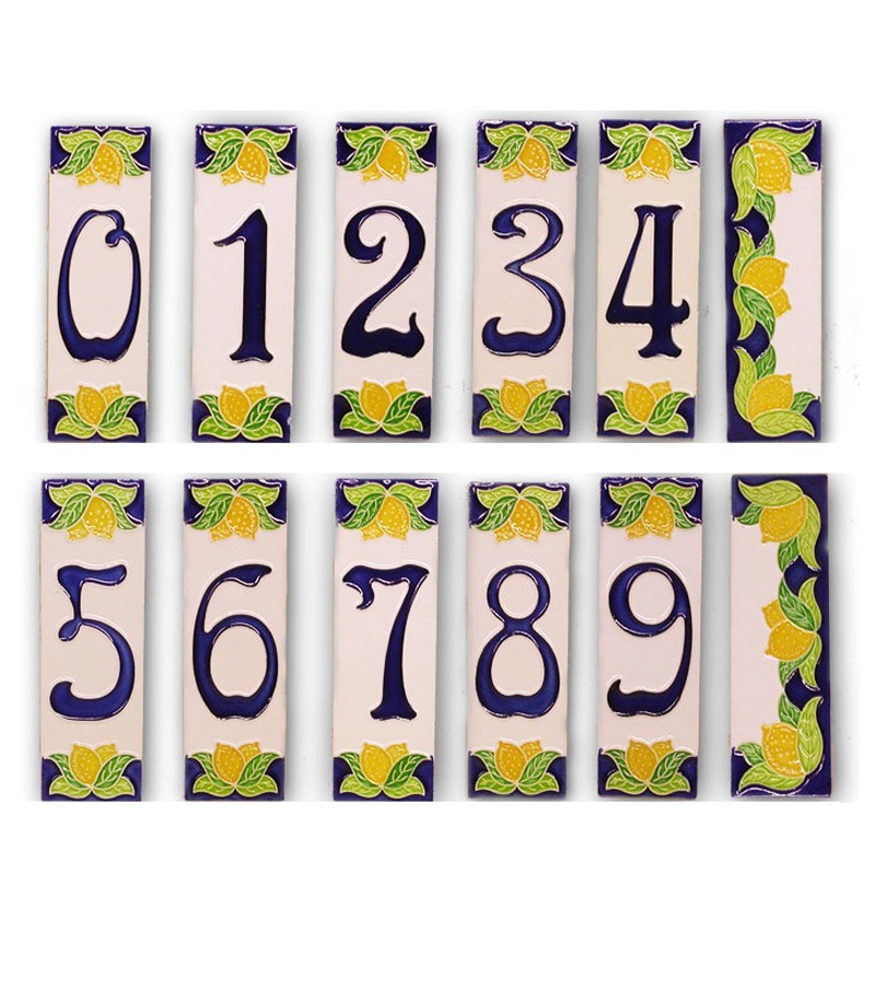 11cm x 7cm Numeri civici dipinti a mano in ceramica italiana numeri piastrelle greca design piastrelle Dimensioni 