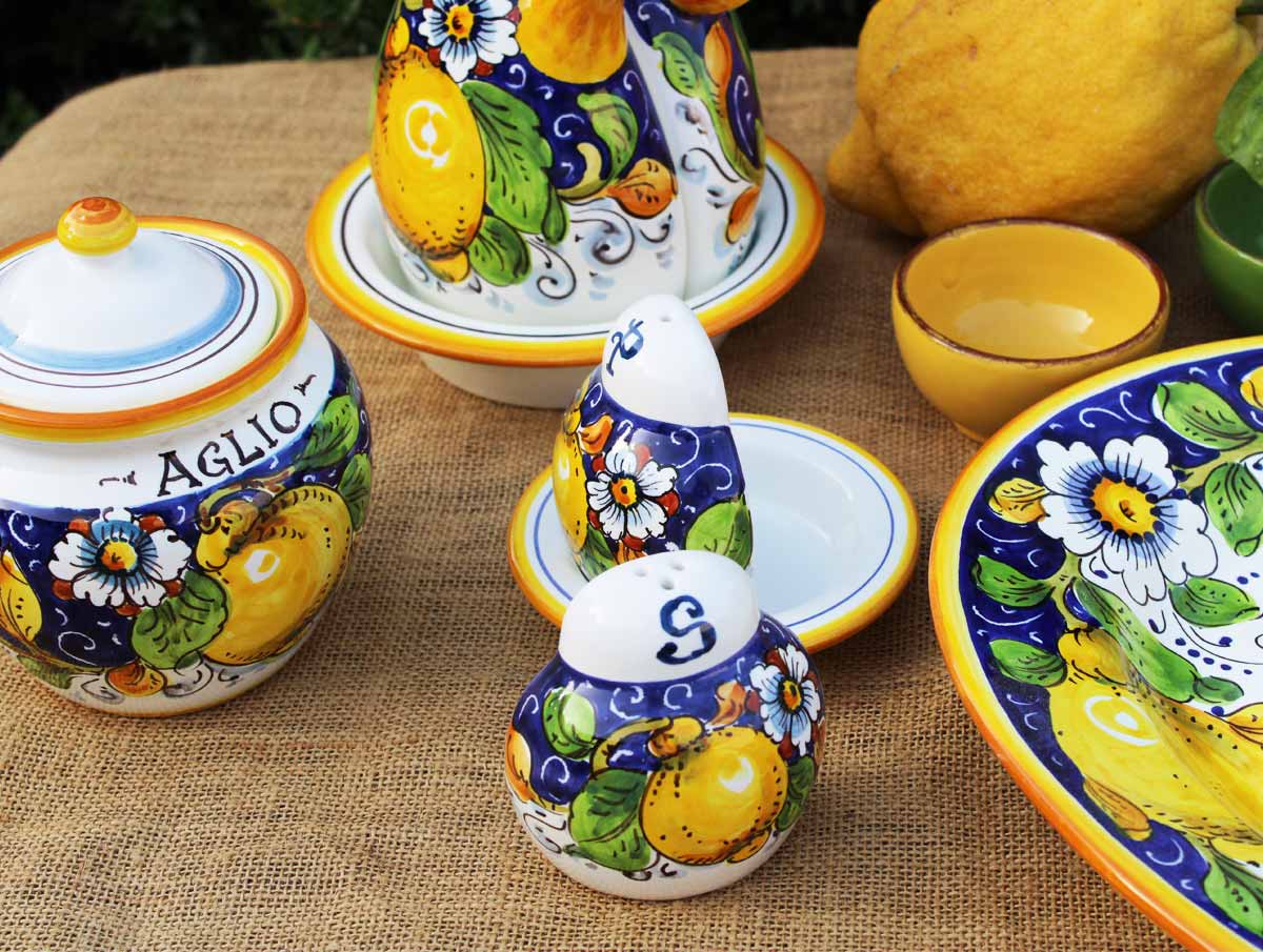 Set Sale e Pepe gemelline - Limoni Blu - Artesia Ceramica